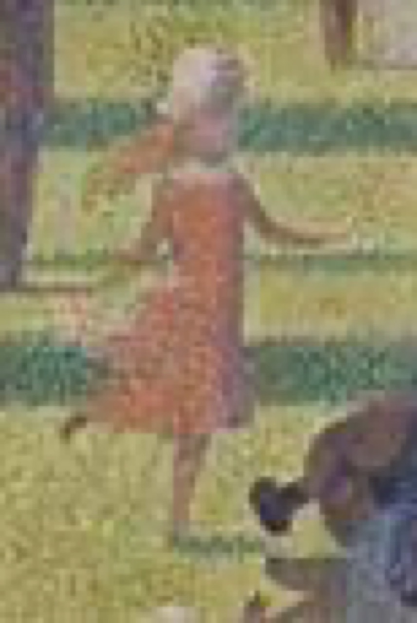 図版：見つめてくる少女のディテール 出典：シカゴ美術館 / Wikimedia Commons (Public Domain)