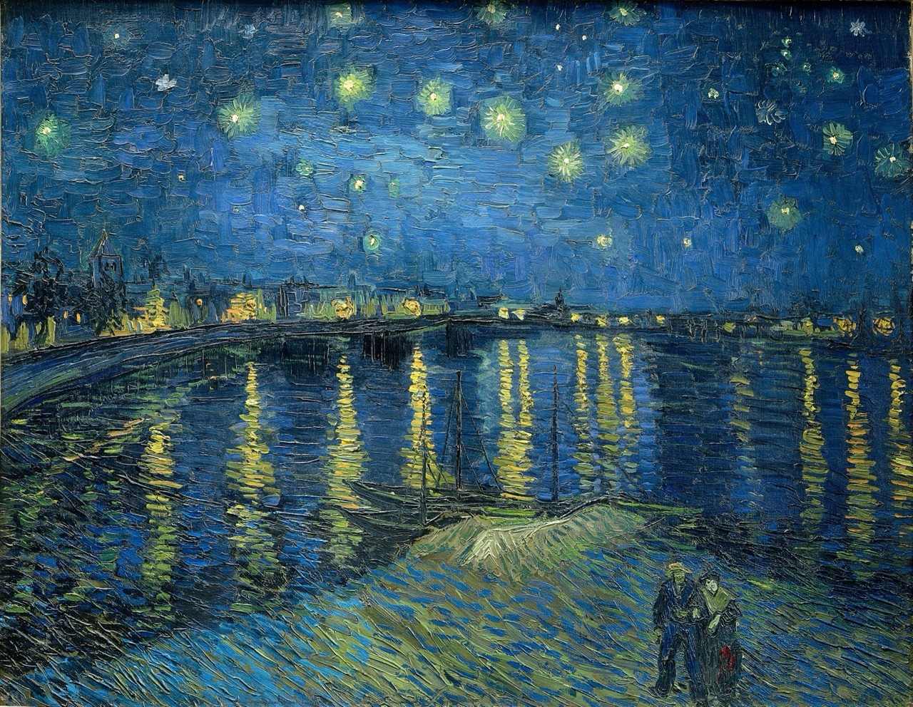 フィンセント・ファン・ゴッホ《ローヌ川の星月夜》 1888年 オルセー美術館